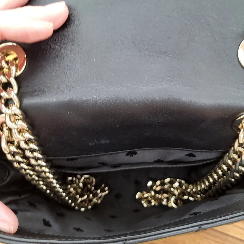 Kate Spade Black Bag with Retractable Handle Gold Hardware & Finishes